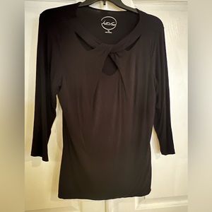 Black Keyhole INC ladies top 3/4 sleeves size XXL